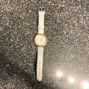 White Fossil Watch
